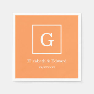 Serviette En Papier Monogramme initial encadré par blanc foncé de