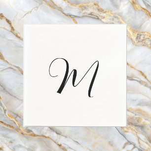 Serviette En Papier Monogramme Initial Minimaliste