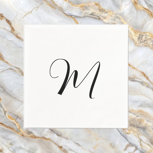 Serviette En Papier Monogramme Initial Minimaliste  (Créateur téléchargé)