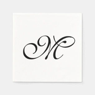 Serviette En Papier Monogramme Initial Minimaliste