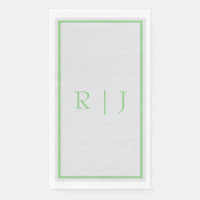 Monogramme Initial Vert Sauge Gris Clair Mariage