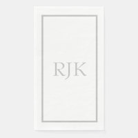 Monogramme initiales gris clair Nom personnalisé 2