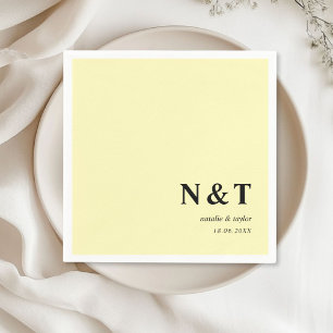 Serviette En Papier Monogramme jaune