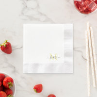 Monogramme jaune pâle Swash Script blanc Cocktail