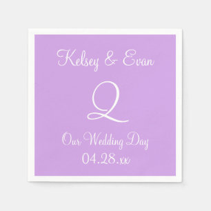 Serviette En Papier Monogramme Lavande Pale Formelle Pleine Couleur Se