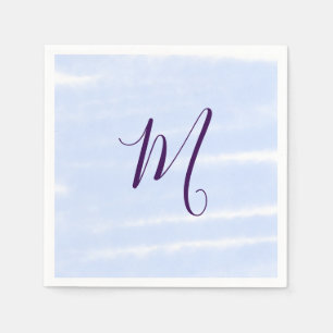 Serviette En Papier Monogramme lettre de nom aquarelle pastel violet r
