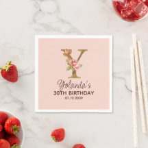 Monogramme Lettre Y Or Roses Rose Pâle