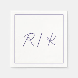 Serviette En Papier Monogramme Lettres élégantes initiales Mariage ble