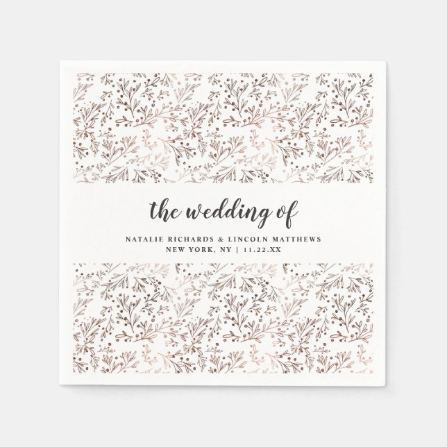 Serviette En Papier Monogramme Mariage à huile de sciage de bois rusti (Devant)