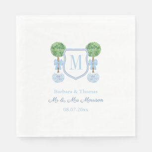 Serviette En Papier Monogramme Mariage de crête des couples opiacés in