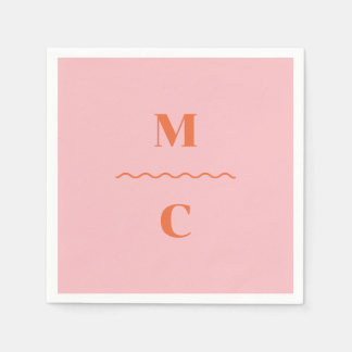 Serviette En Papier Monogramme Mariage de la crosse rétro