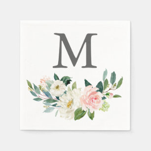 Serviette En Papier Monogramme Mariage Napkin Cocktail Napkin