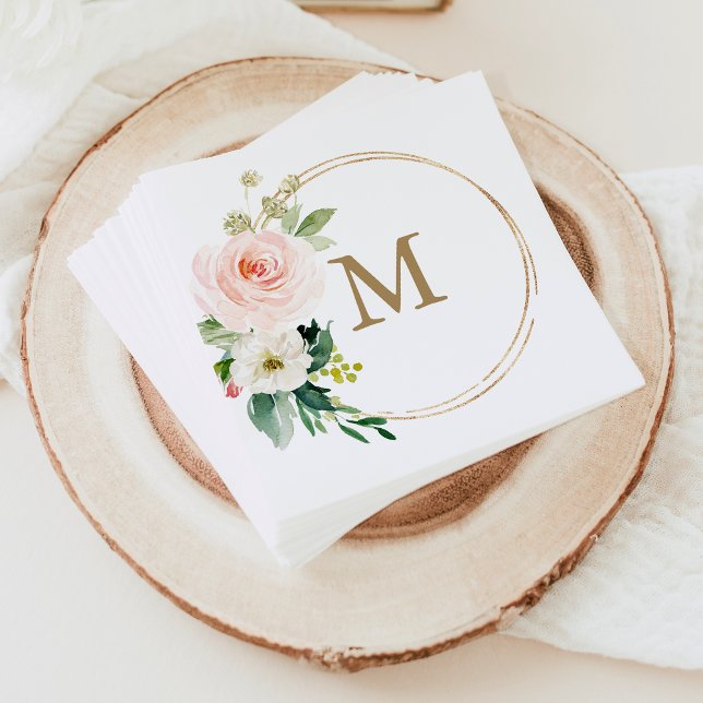 Serviette En Papier Monogramme Mariage Napkin Cocktail Napkin (Créateur téléchargé)