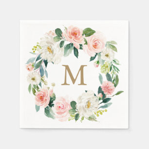 Serviette En Papier Monogramme Mariage Napkin Cocktail Napkin