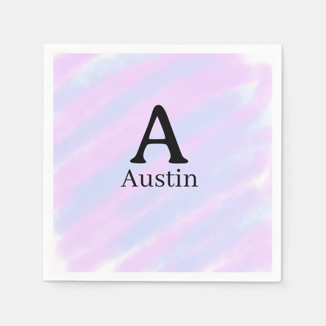 Serviette En Papier Monogramme masculin majuscule ajouter un nom paste (Devant)