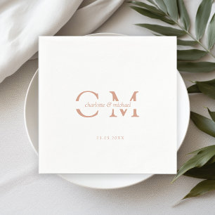 Serviette En Papier Monogramme minimal moderne