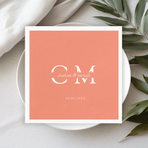 Serviette En Papier Monogramme minimal moderne