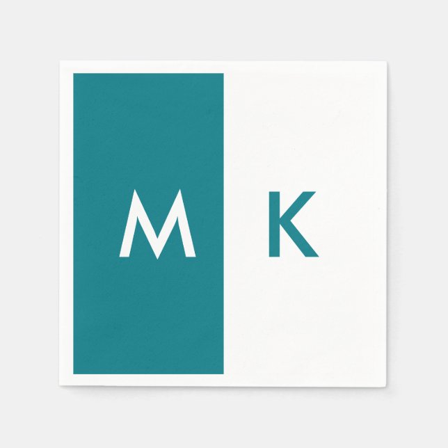 Serviette En Papier Monogramme moderne (Devant)