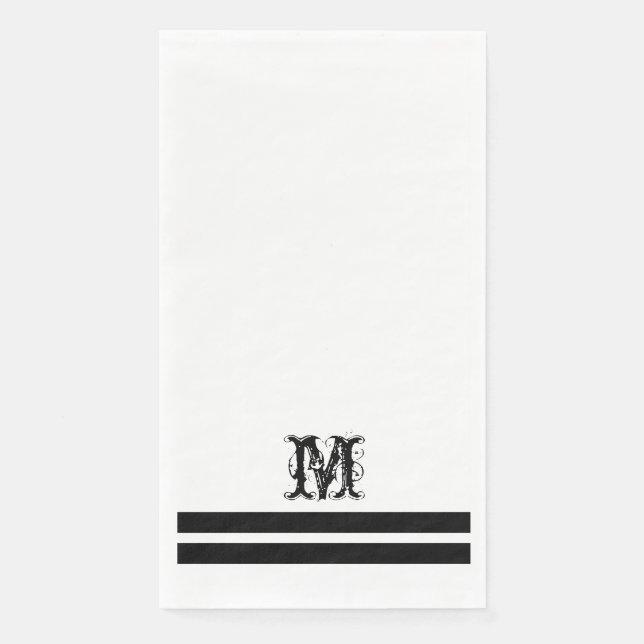 Serviette En Papier Monogramme Moderne Français Guest Serviettes Papie (Devant)