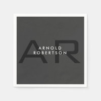 Monogramme moderne Gris clair tendance Ajouter un