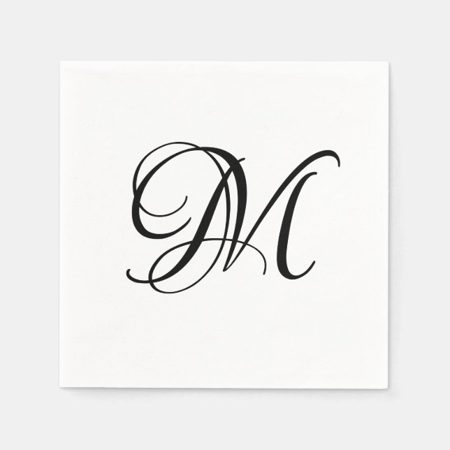 Serviette En Papier Monogramme moderne initial (Devant)