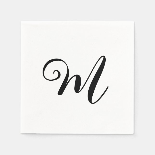 Serviette En Papier Monogramme moderne initial (Devant)
