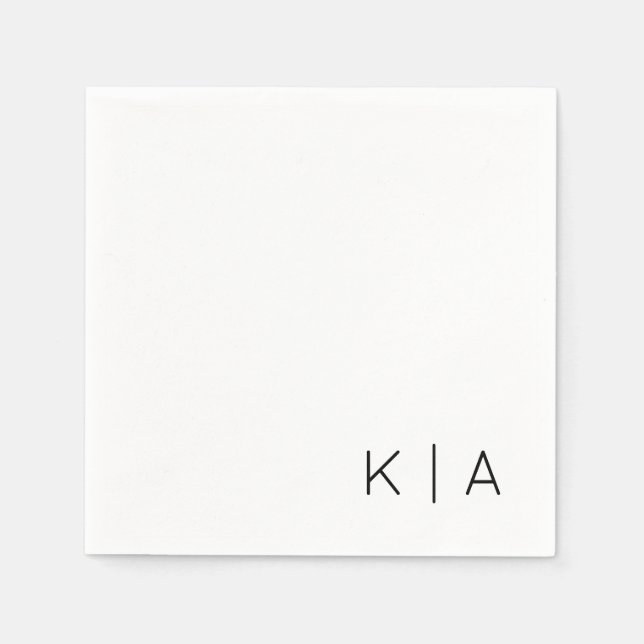Serviette En Papier Monogramme moderne Mariage Cocktail Napkin (Devant)