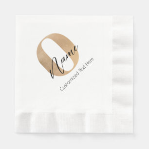 Serviette En Papier Monogramme moderne O & Nom initial Personnalisé