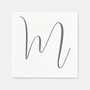 Serviette En Papier Monogramme Moderne Simple Minimaliste Uni