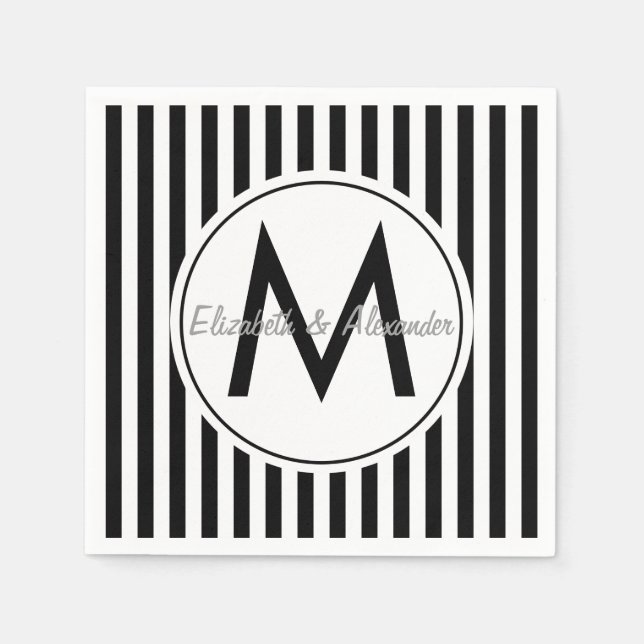 Serviette En Papier Monogramme moderne sur mesure (Devant)