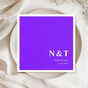 Serviette En Papier Monogramme néon violet