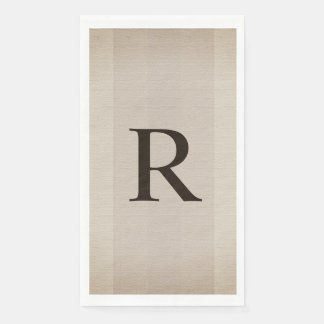Serviette En Papier Monogramme neutre Brown et texturé Tan