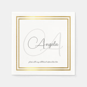 Serviette En Papier Monogramme (nom et initiale) Serviettes standard