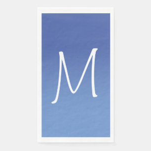 Serviette En Papier Monogramme ombré bleu moyen et bleuet