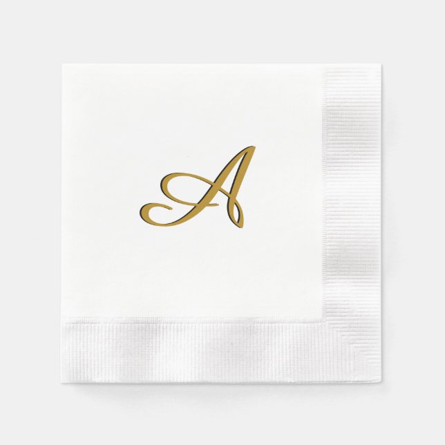 Serviette En Papier Monogramme or initial (Devant)