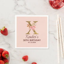 Monogramme Or Lettre X Or Rose Rose Pâle