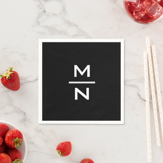 Serviette En Papier monogramme personnalisé (En situation)