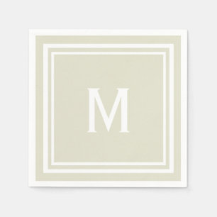 Serviette En Papier Monogramme Personnalisé De Beige De Sable Moderne