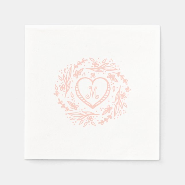 Serviette En Papier Monogramme personnalisé de couronne et de couronne (Devant)