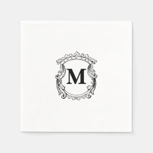 Serviette En Papier Monogramme personnalisé Elegant Crest 