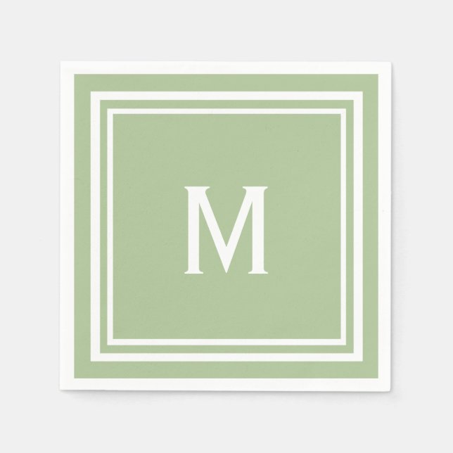 Serviette En Papier Monogramme personnalisé moderne et élégant (Devant)
