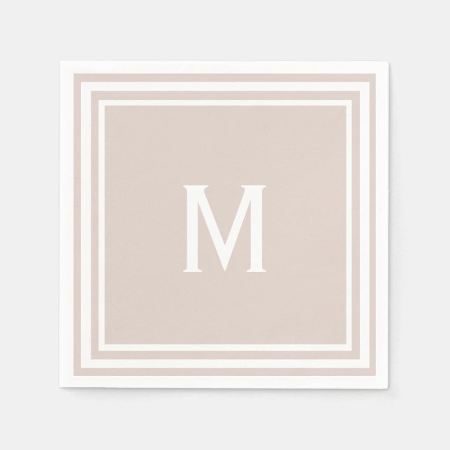 Serviette En Papier Monogramme personnalisé moderne et élégant (Devant)