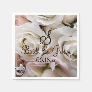 Serviette En Papier Monogramme personnalisé Nom de la mariée Mariage R