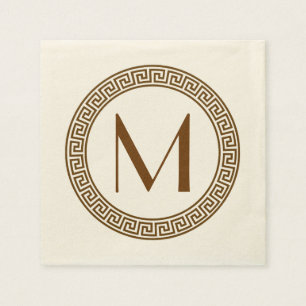 Serviette En Papier Monogramme principal grec de conception