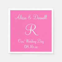 Monogramme Rose Chaud Stylo Pleine Couleur Serviet
