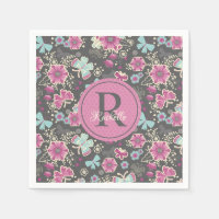 Monogramme rose Floral Motif d'anniversaire