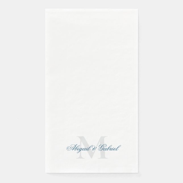 Serviette En Papier Monogramme sarcelle élégant  (Devant)
