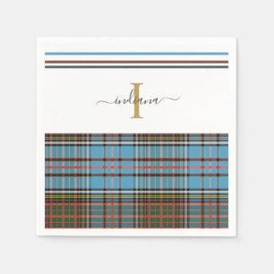 Serviette En Papier Monogramme Script Plaid Tartan Clan Anderson Party