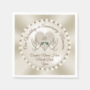 Serviette En Papier Monogramme, Serviettes Mariage personnalisées