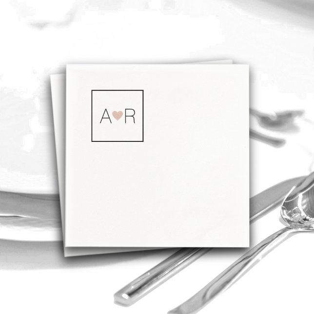 Serviette En Papier Monogramme simple d'amour de mer (Créateur téléchargé)